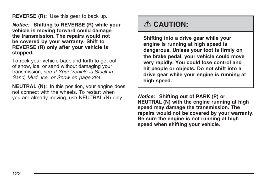 Caution | GMC 2007 Canyon User Manual | Page 122 / 492