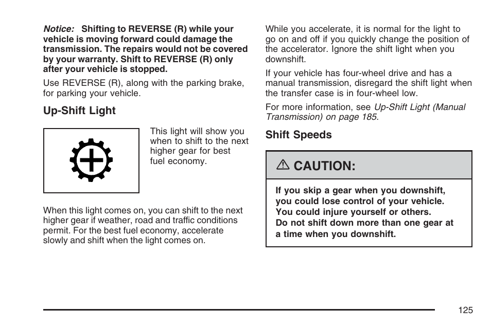 Caution | GMC 2007 Canyon User Manual | Page 125 / 492