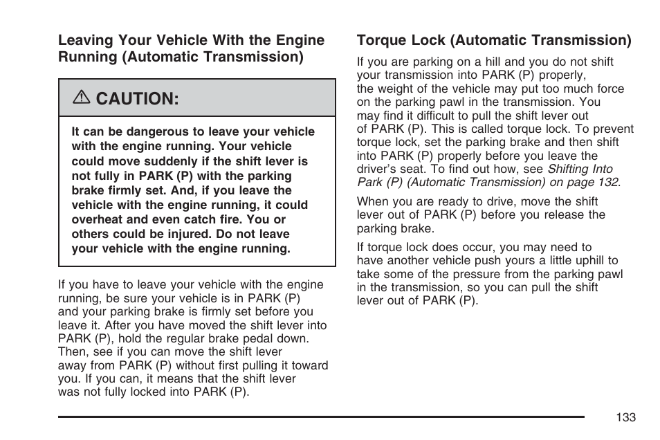 Caution | GMC 2007 Canyon User Manual | Page 133 / 492