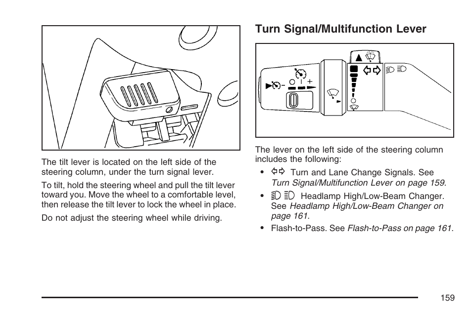 Turn signal/multifunction lever, Turn, Signal/multifunction lever | GMC 2007 Canyon User Manual | Page 159 / 492