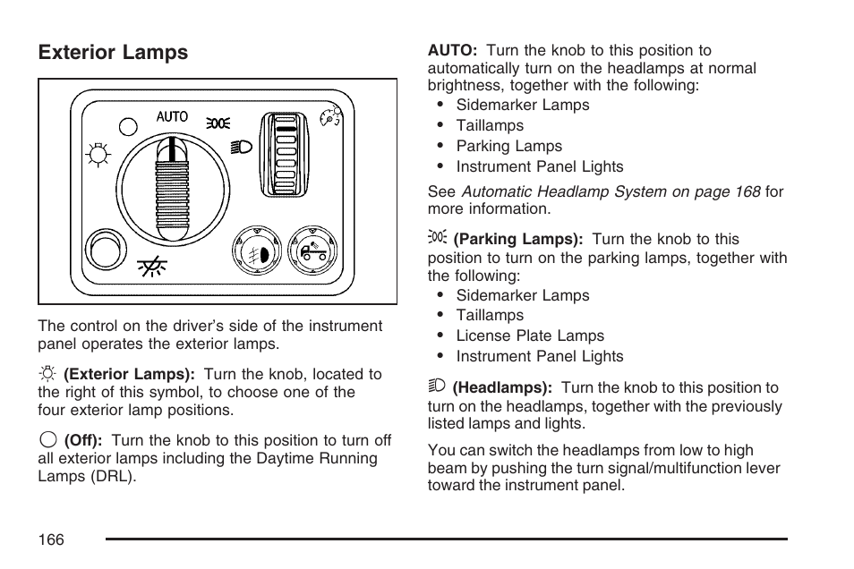 Exterior lamps | GMC 2007 Canyon User Manual | Page 166 / 492