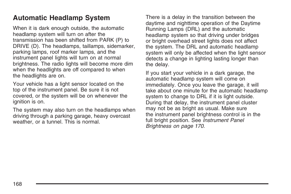 Automatic headlamp system | GMC 2007 Canyon User Manual | Page 168 / 492