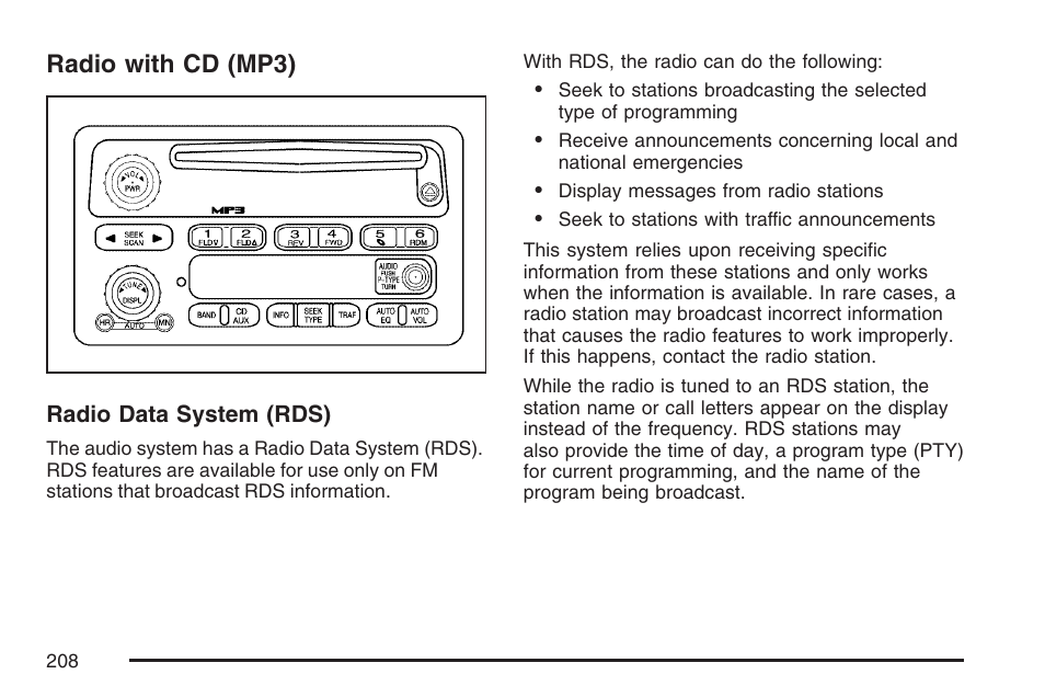 Radio with cd (mp3) | GMC 2007 Canyon User Manual | Page 208 / 492