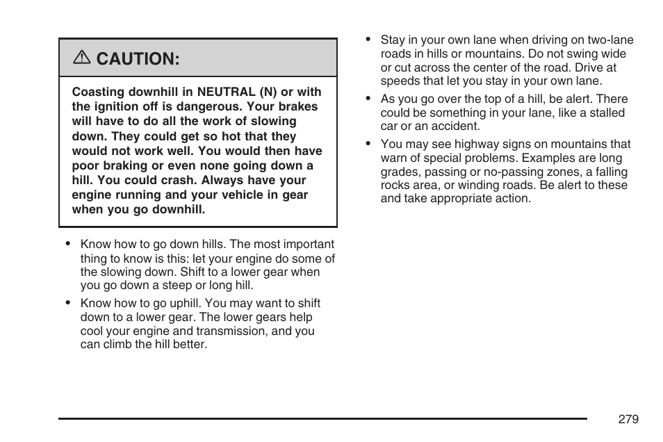 Caution | GMC 2007 Canyon User Manual | Page 279 / 492