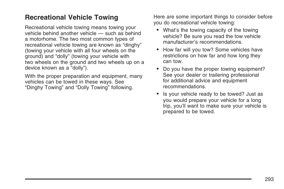 Recreational vehicle towing | GMC 2007 Canyon User Manual | Page 293 / 492