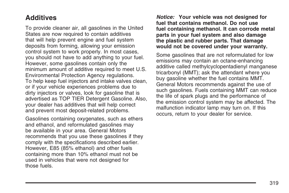 Additives | GMC 2007 Canyon User Manual | Page 319 / 492