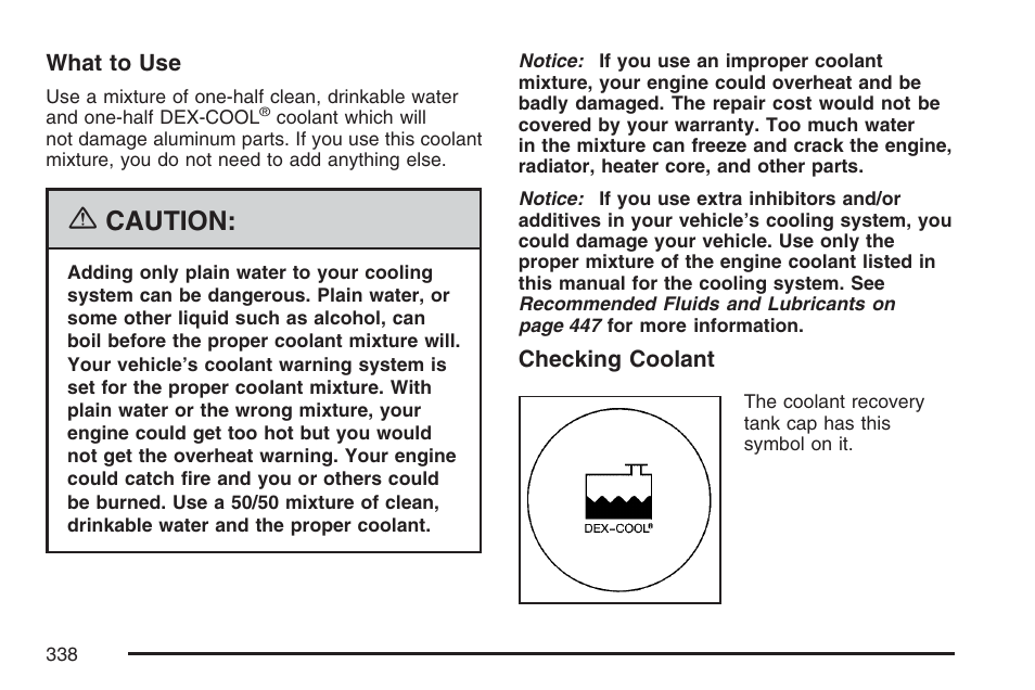 Caution | GMC 2007 Canyon User Manual | Page 338 / 492