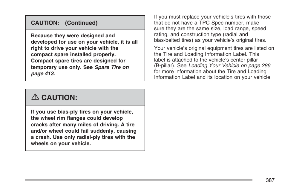 Caution | GMC 2007 Canyon User Manual | Page 387 / 492