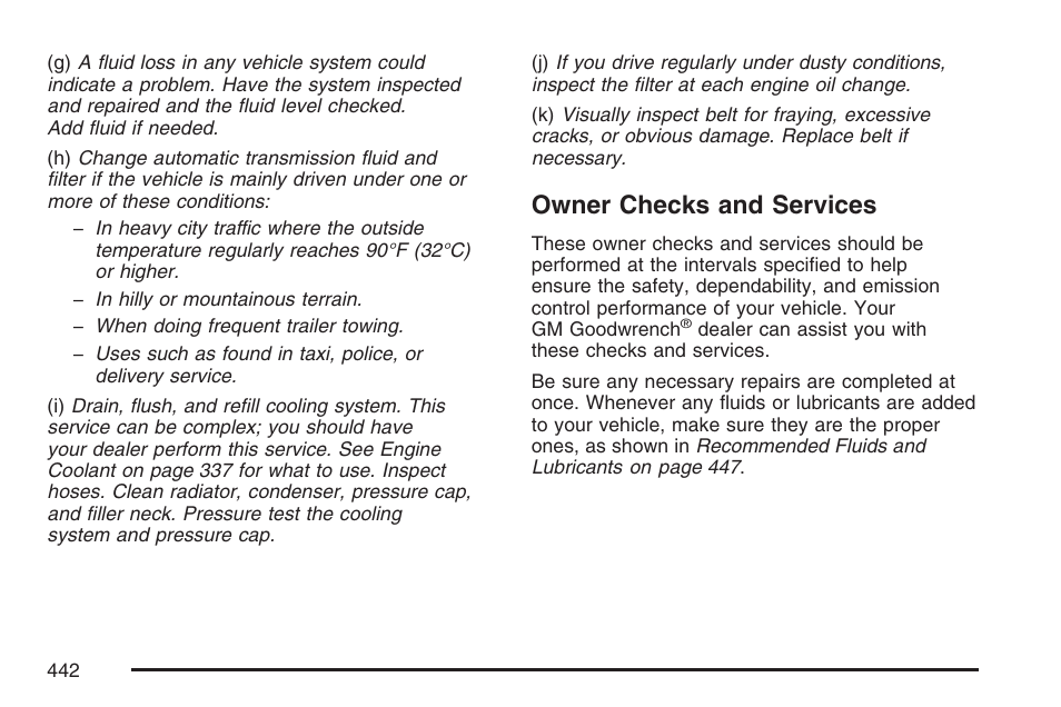 Owner checks and services | GMC 2007 Canyon User Manual | Page 442 / 492