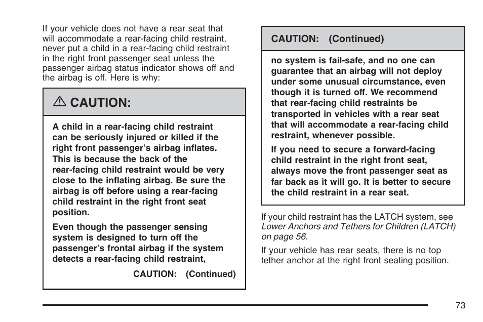 Caution | GMC 2007 Canyon User Manual | Page 73 / 492