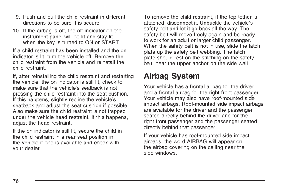 Airbag system | GMC 2007 Canyon User Manual | Page 76 / 492