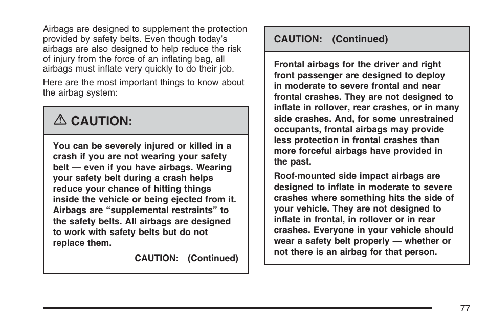 Caution | GMC 2007 Canyon User Manual | Page 77 / 492