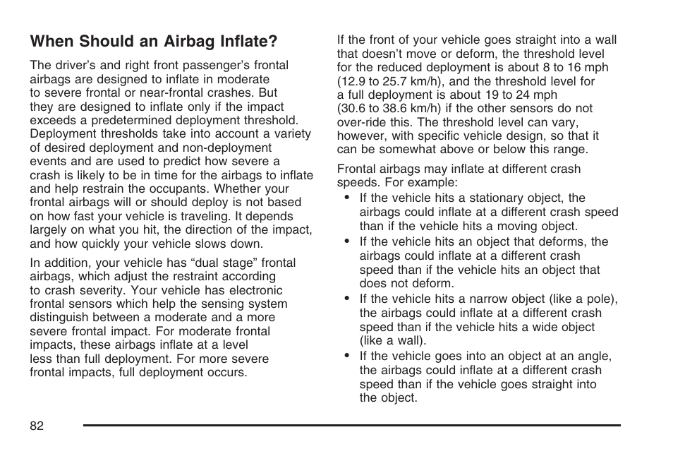 When should an airbag inflate | GMC 2007 Canyon User Manual | Page 82 / 492