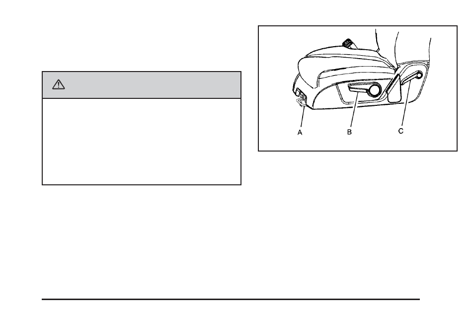 Front seats, Manual seats, Caution | GMC 2007 Acadia User Manual | Page 9 / 554