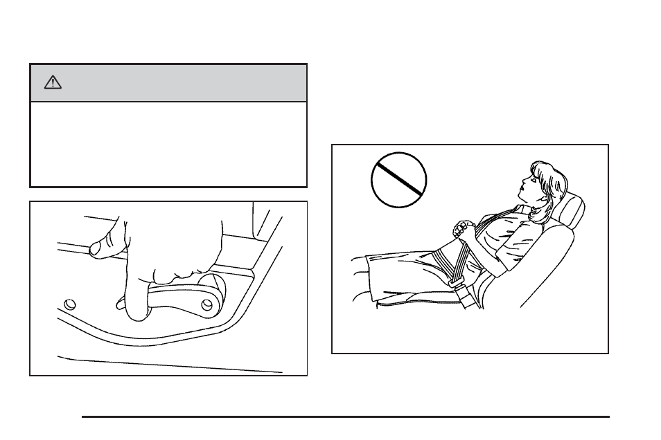 Reclining seatbacks, Reclining seatbacks -6, Caution | GMC 2006 Sierra User Manual | Page 12 / 600