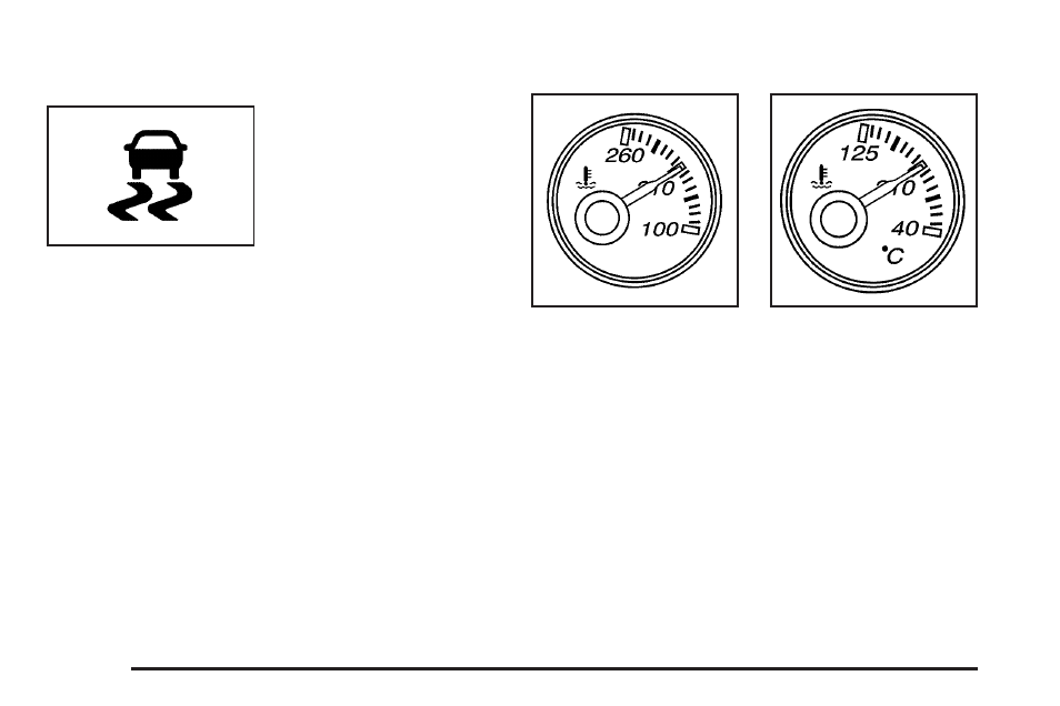 Stabilitrak indicator light, Engine coolant temperature gage | GMC 2005 Savana User Manual | Page 146 / 384