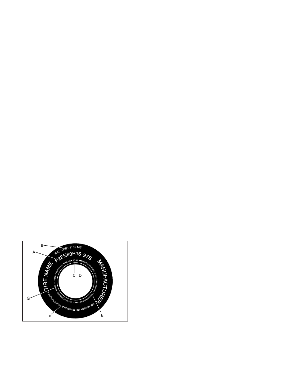 Tire sidewall labelling | GMC 2005 Canyon User Manual | Page 327 / 420