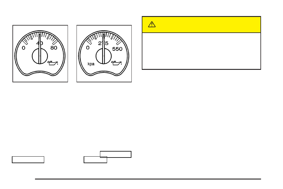 Oil pressure gage, Oil pressure gage -52, Caution | GMC 2004 Sierra User Manual | Page 216 / 588