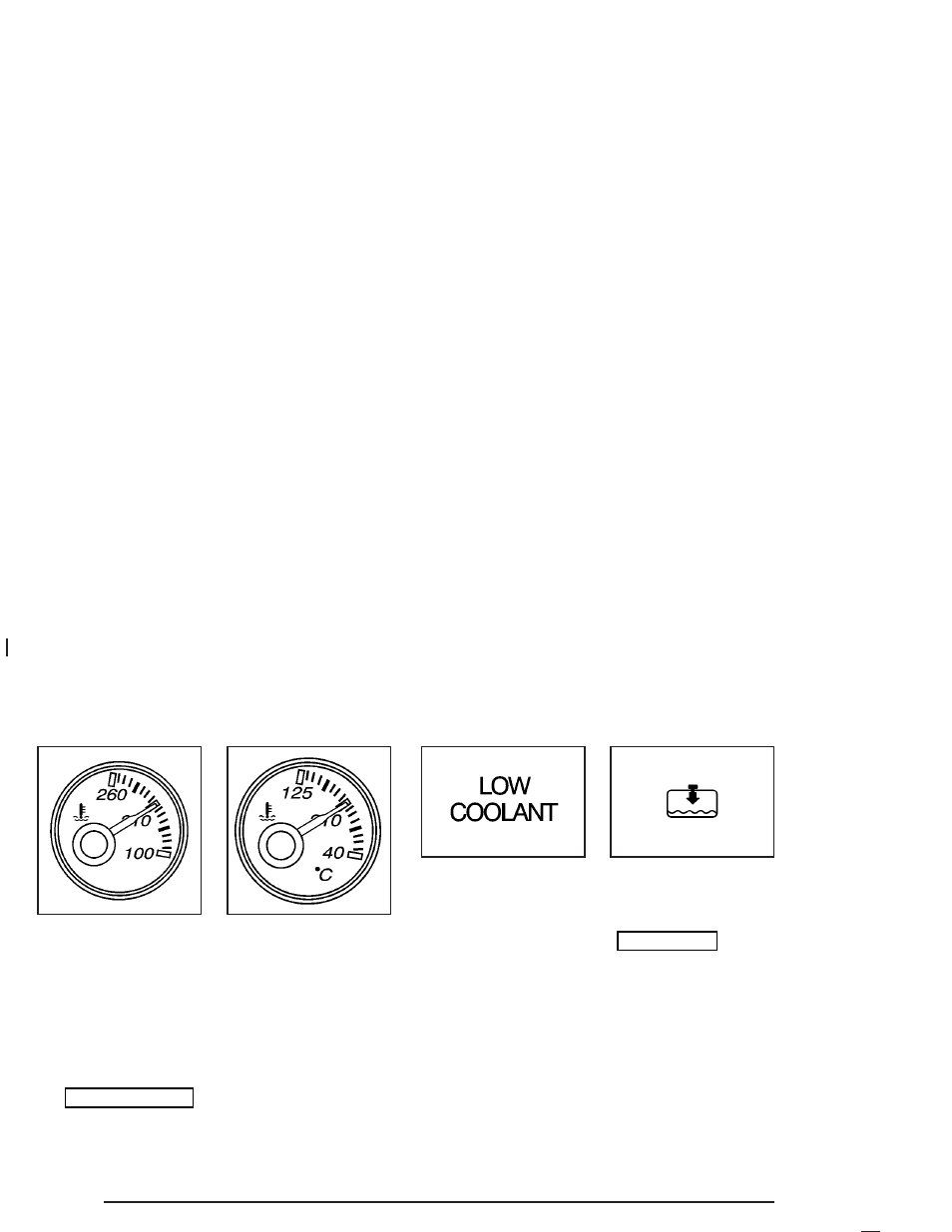 Engine coolant temperature gage, Low coolant warning light | GMC 2004 Savana User Manual | Page 156 / 398