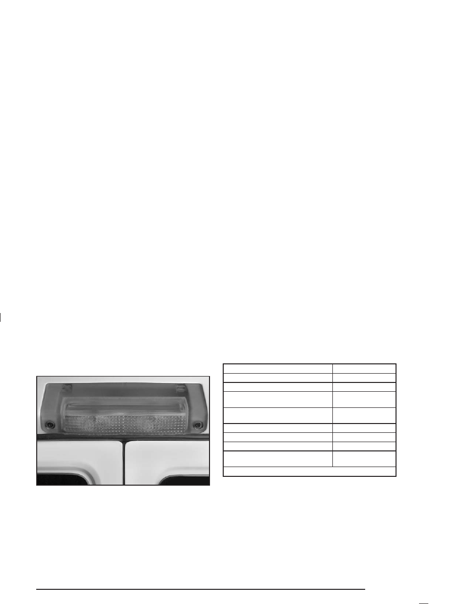 Replacement bulbs, Replacement bulbs -55, Center high mounted stoplamp (chmsl) | GMC 2004 Savana User Manual | Page 301 / 398