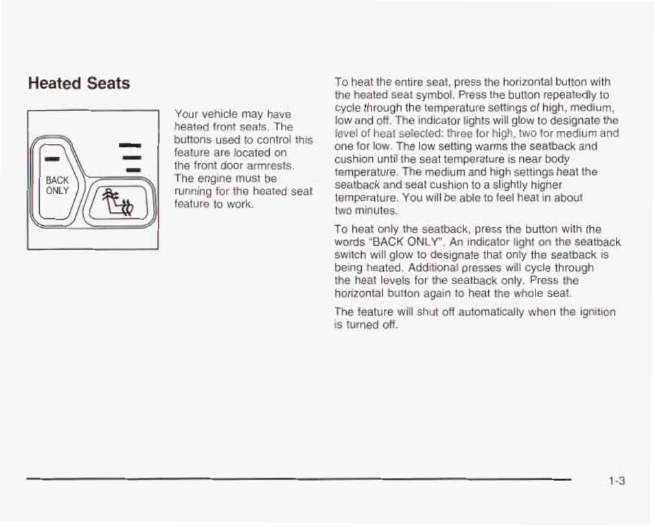 Heated seats | GMC 2003 Envoy User Manual | Page 10 / 458