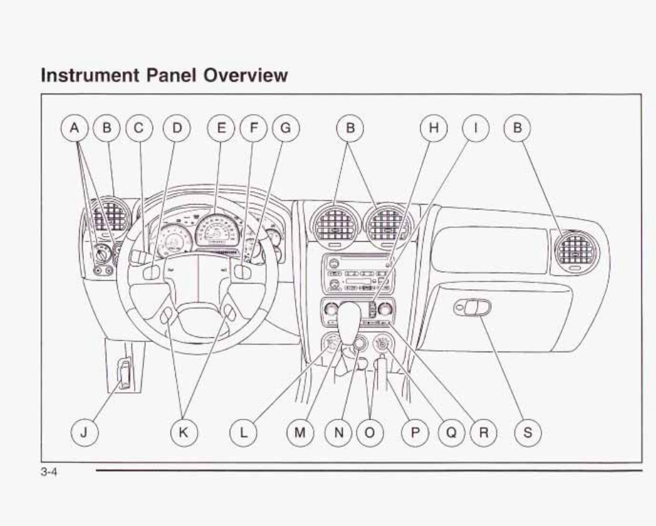 Instrument panel overview | GMC 2003 Envoy User Manual | Page 129 / 458