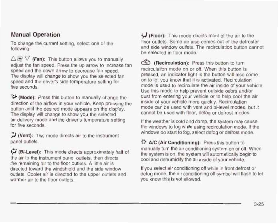 Manual operation | GMC 2003 Envoy User Manual | Page 150 / 458