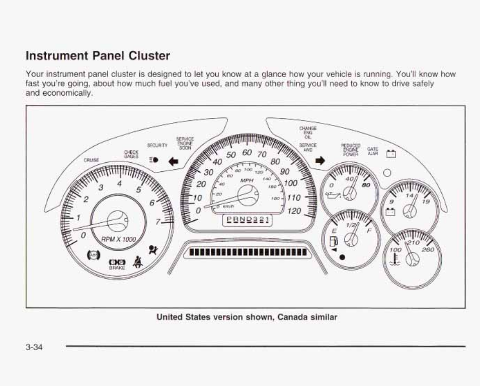 Instrument panel cluster | GMC 2003 Envoy User Manual | Page 159 / 458