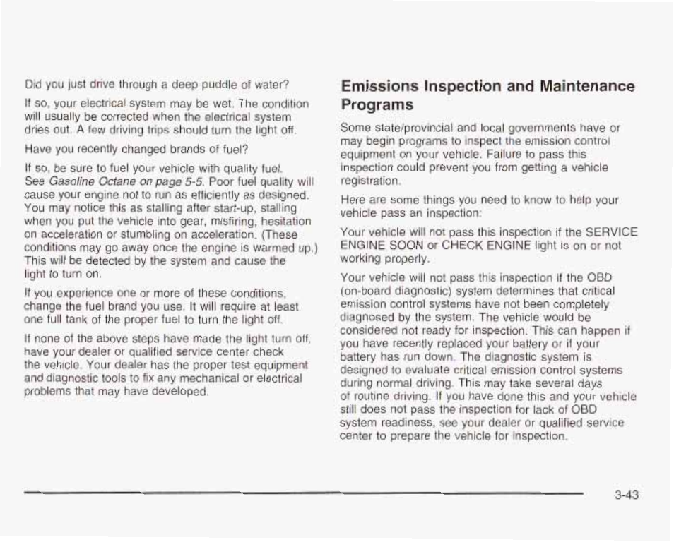 Emissions inspection and maintenance programs | GMC 2003 Envoy User Manual | Page 168 / 458