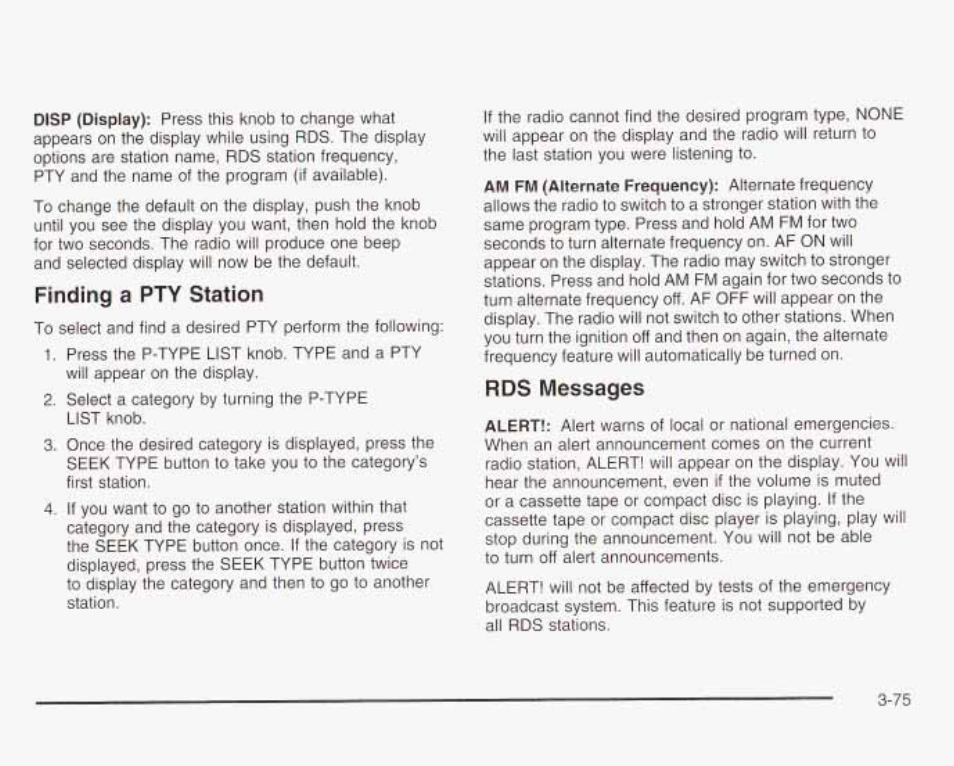 Finding a pty station, Rd5 messages | GMC 2003 Envoy User Manual | Page 200 / 458