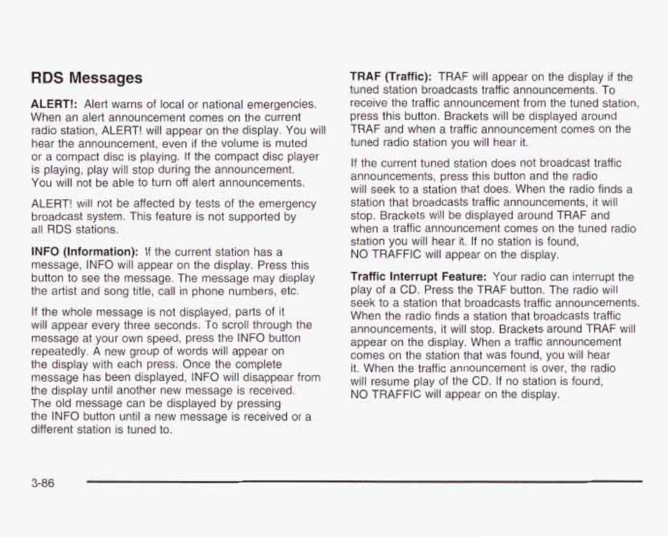 Rd5 messages | GMC 2003 Envoy User Manual | Page 211 / 458