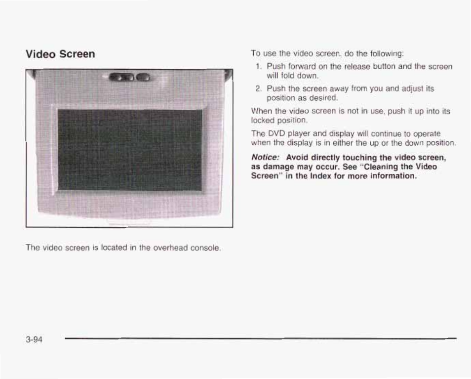 Video screen | GMC 2003 Envoy User Manual | Page 219 / 458
