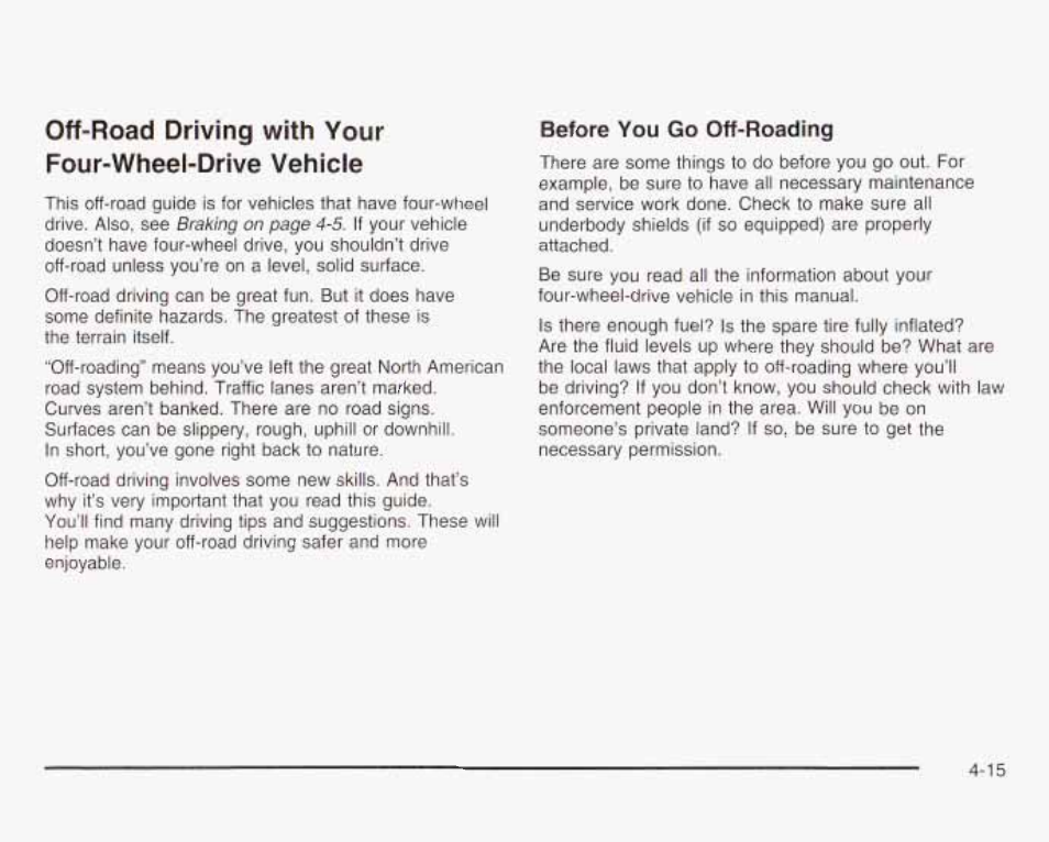 Before you go off-roading | GMC 2003 Envoy User Manual | Page 248 / 458