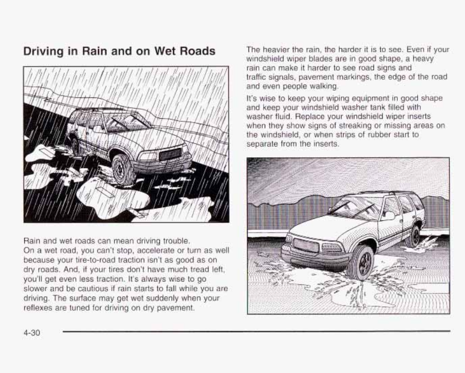 Driving in rain and on wet roads | GMC 2003 Envoy User Manual | Page 263 / 458