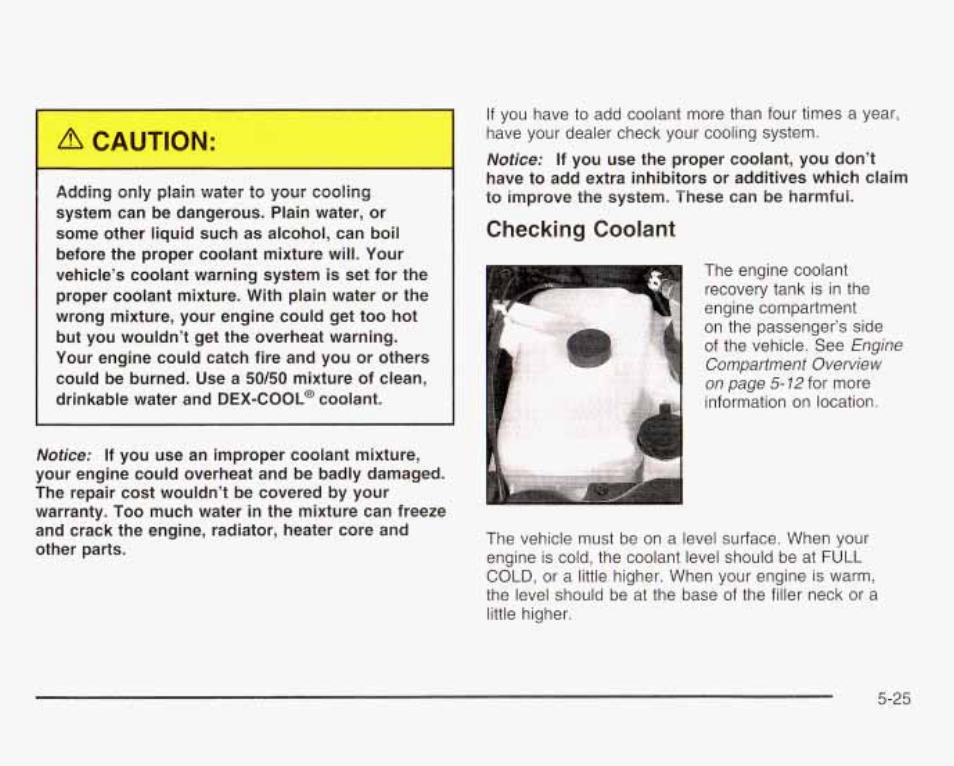 Checking coolant | GMC 2003 Envoy User Manual | Page 320 / 458