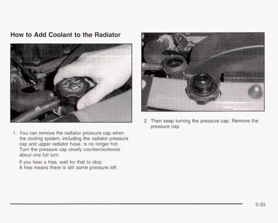 How to add coolant to the radiator | GMC 2003 Envoy User Manual | Page 328 / 458