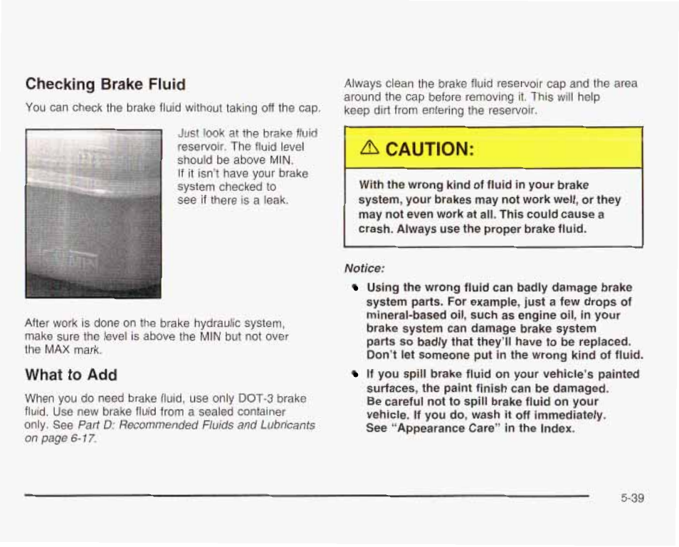 Checking brake fluid, What to add | GMC 2003 Envoy User Manual | Page 334 / 458