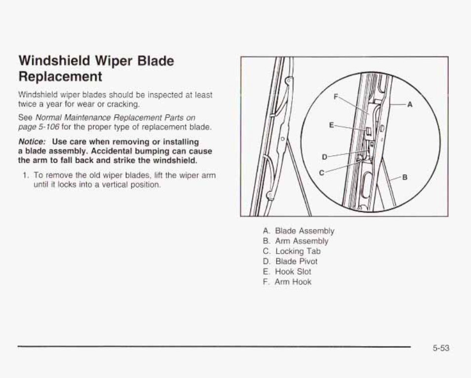 Windshield wiper blade replacement | GMC 2003 Envoy User Manual | Page 348 / 458