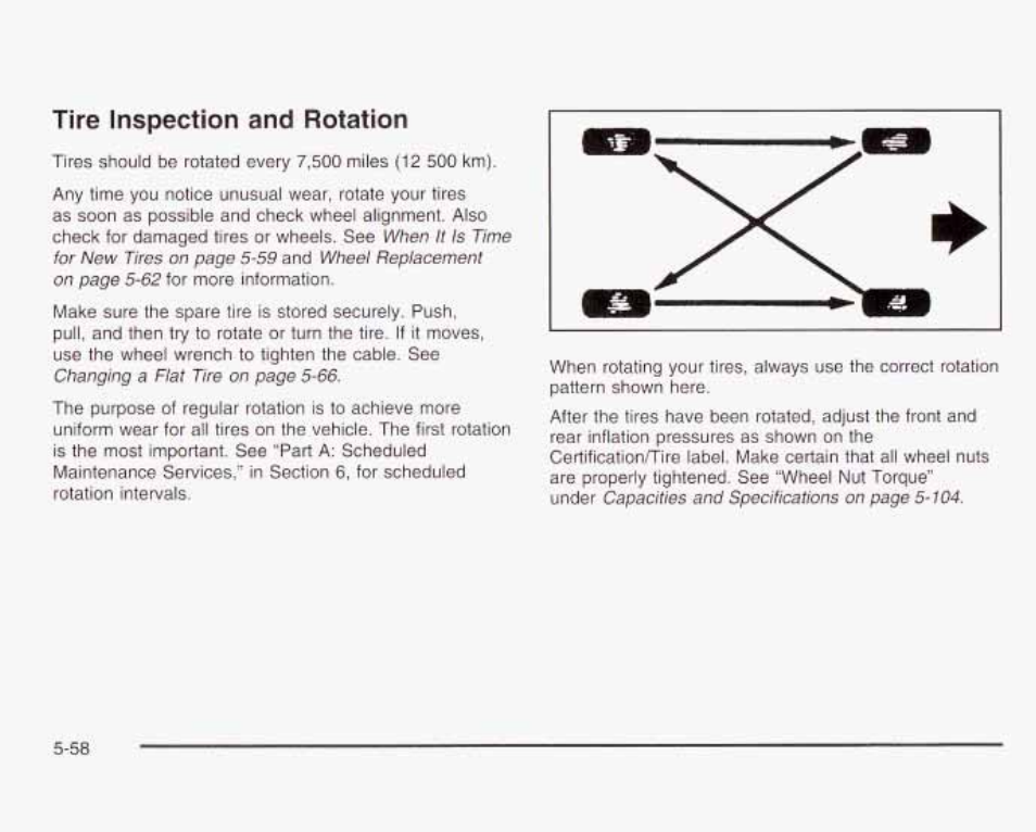 Tire inspection and rotation | GMC 2003 Envoy User Manual | Page 353 / 458