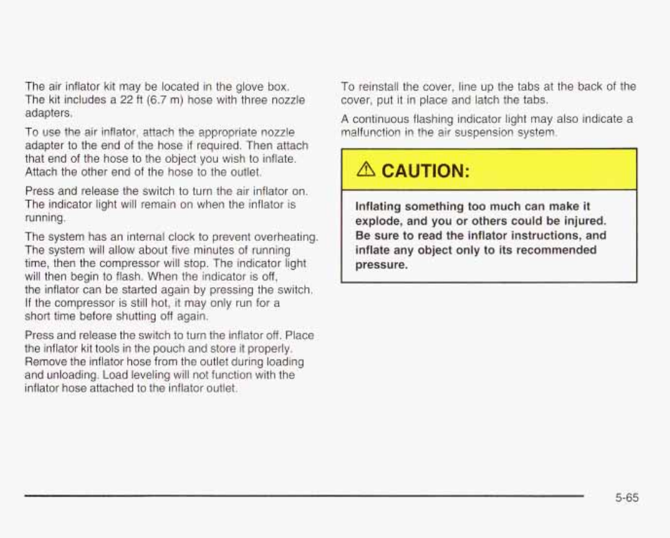 Caution | GMC 2003 Envoy User Manual | Page 360 / 458