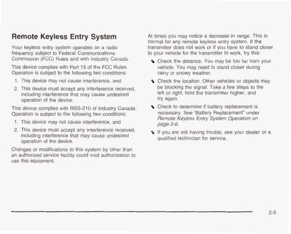 Remote keyless entry system | GMC 2003 Envoy User Manual | Page 74 / 458