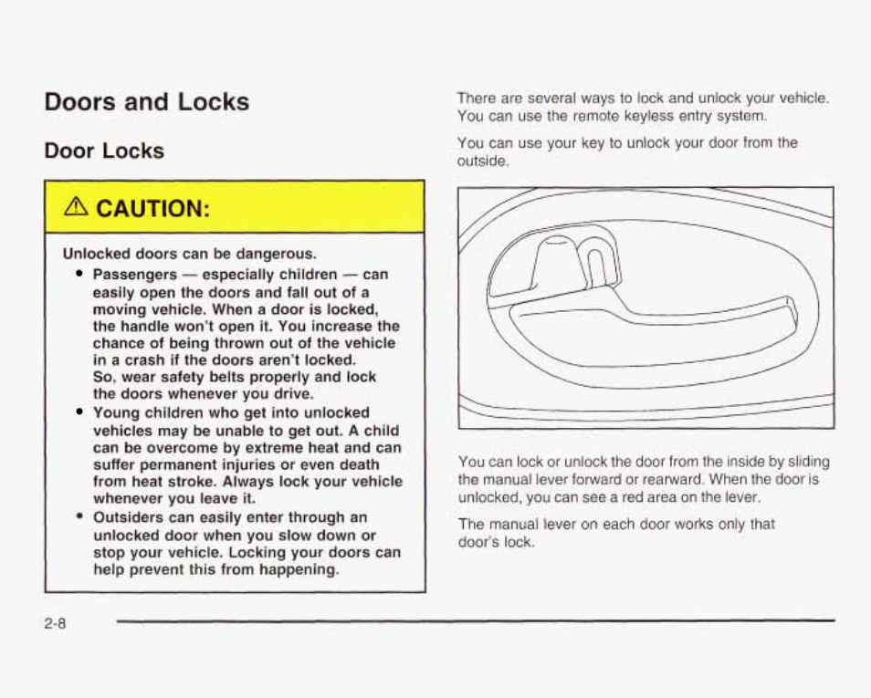 Doors and locks, Door locks | GMC 2003 Envoy User Manual | Page 77 / 458