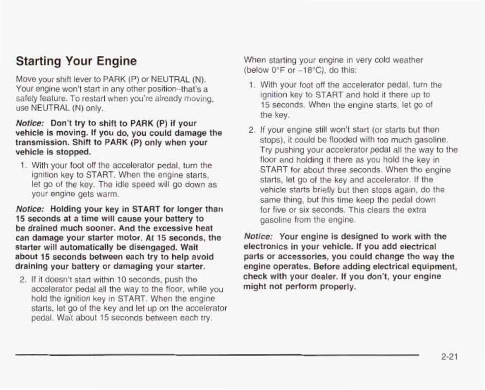 Starting your engine | GMC 2003 Envoy User Manual | Page 90 / 458