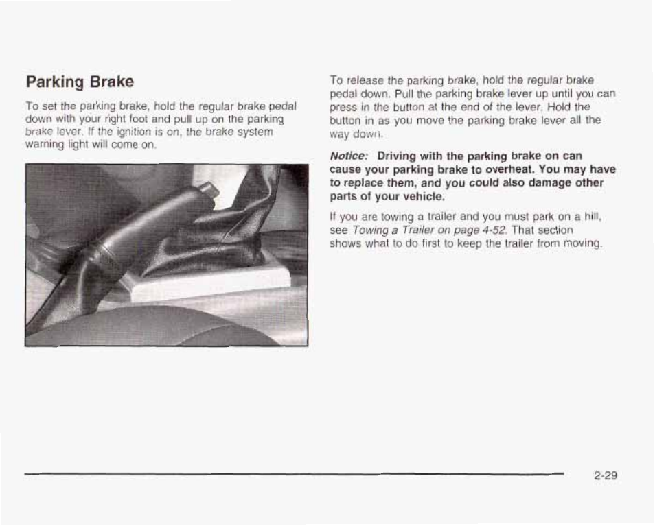 Parking brake | GMC 2003 Envoy User Manual | Page 98 / 458