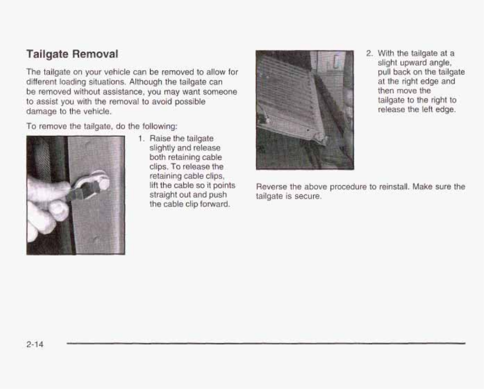 Tailgate removal | GMC 2003 Sierra User Manual | Page 101 / 556