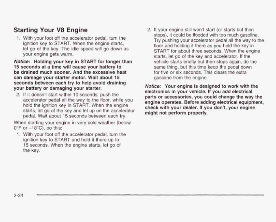 Starting your v8 engine | GMC 2003 Sierra User Manual | Page 111 / 556