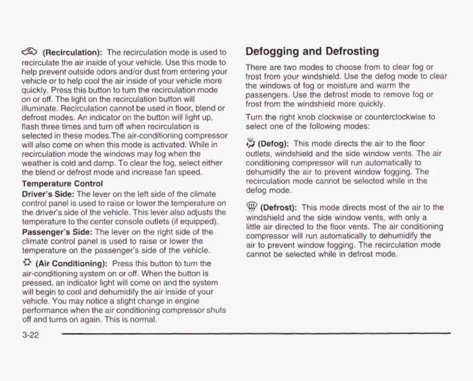 Defogging and defrosting | GMC 2003 Sierra User Manual | Page 177 / 556