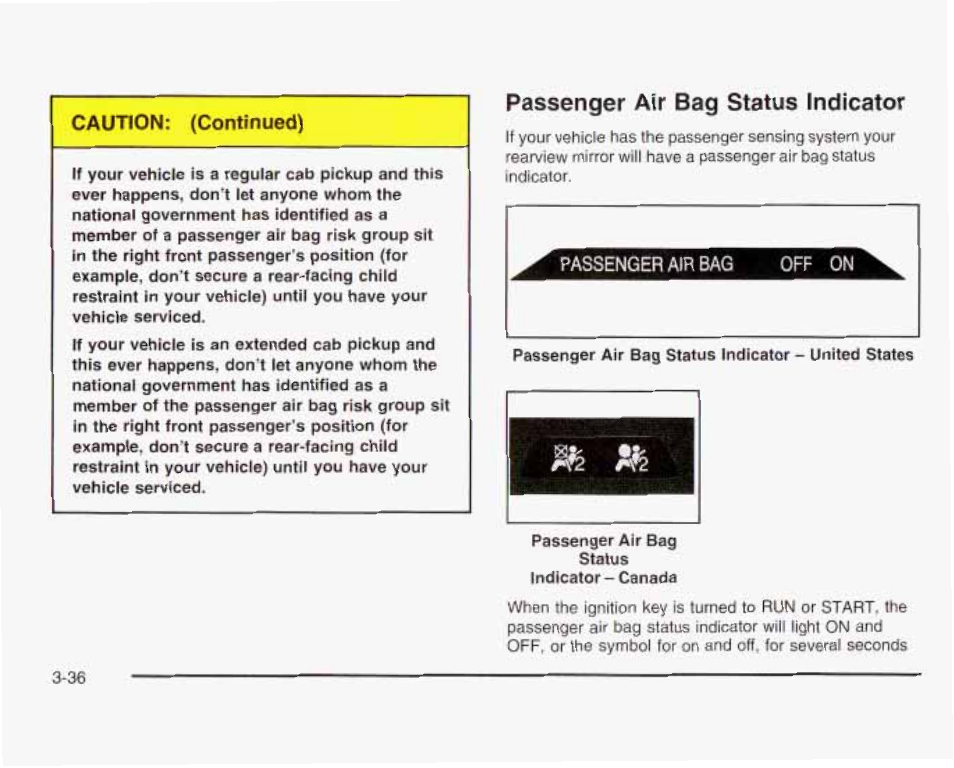 Passenger, Indicator | GMC 2003 Sierra User Manual | Page 191 / 556