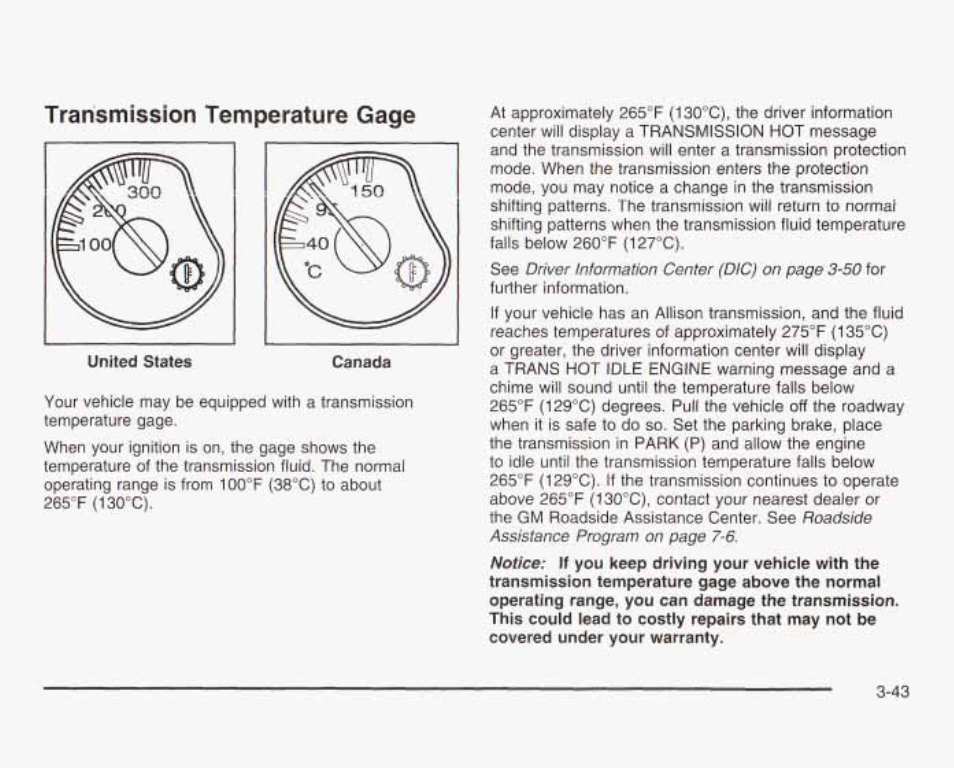 Transmission temperature gage | GMC 2003 Sierra User Manual | Page 198 / 556