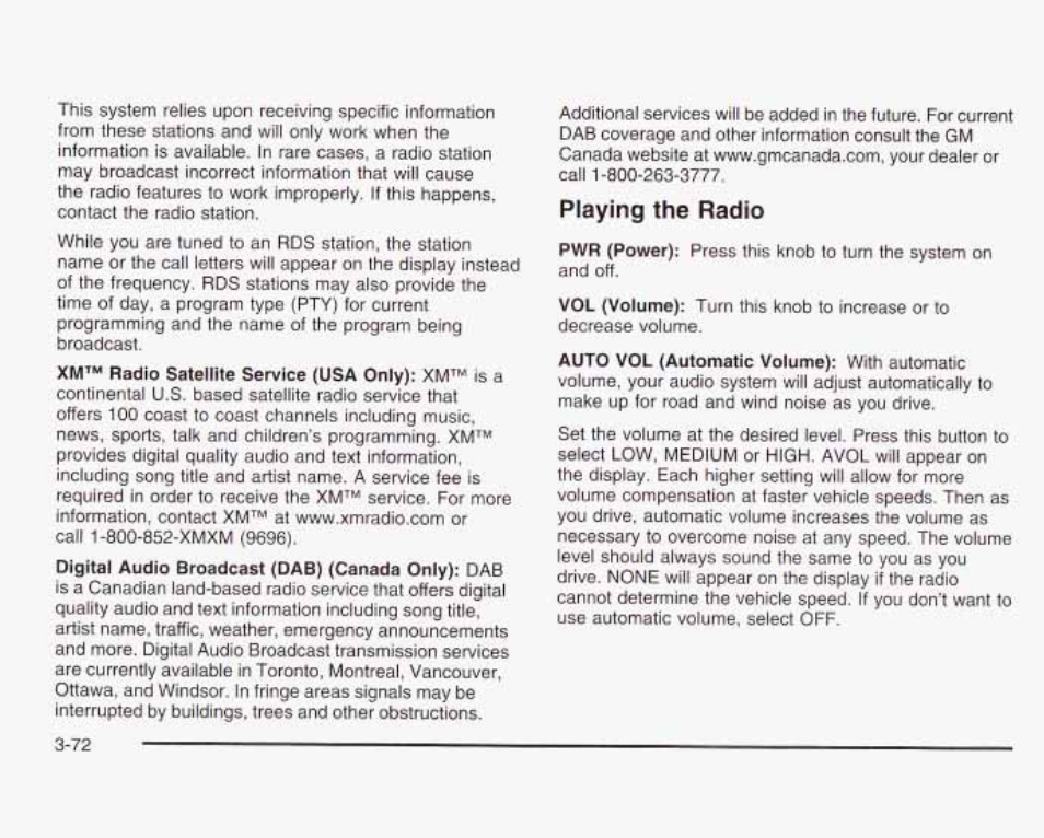 Playing the radio | GMC 2003 Sierra User Manual | Page 227 / 556